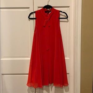 Bcbg tomato red dress with tie